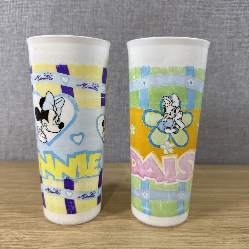 Vintage 90s Tupperware Disney Cups Lot Minnie Mouse Daisy Duck